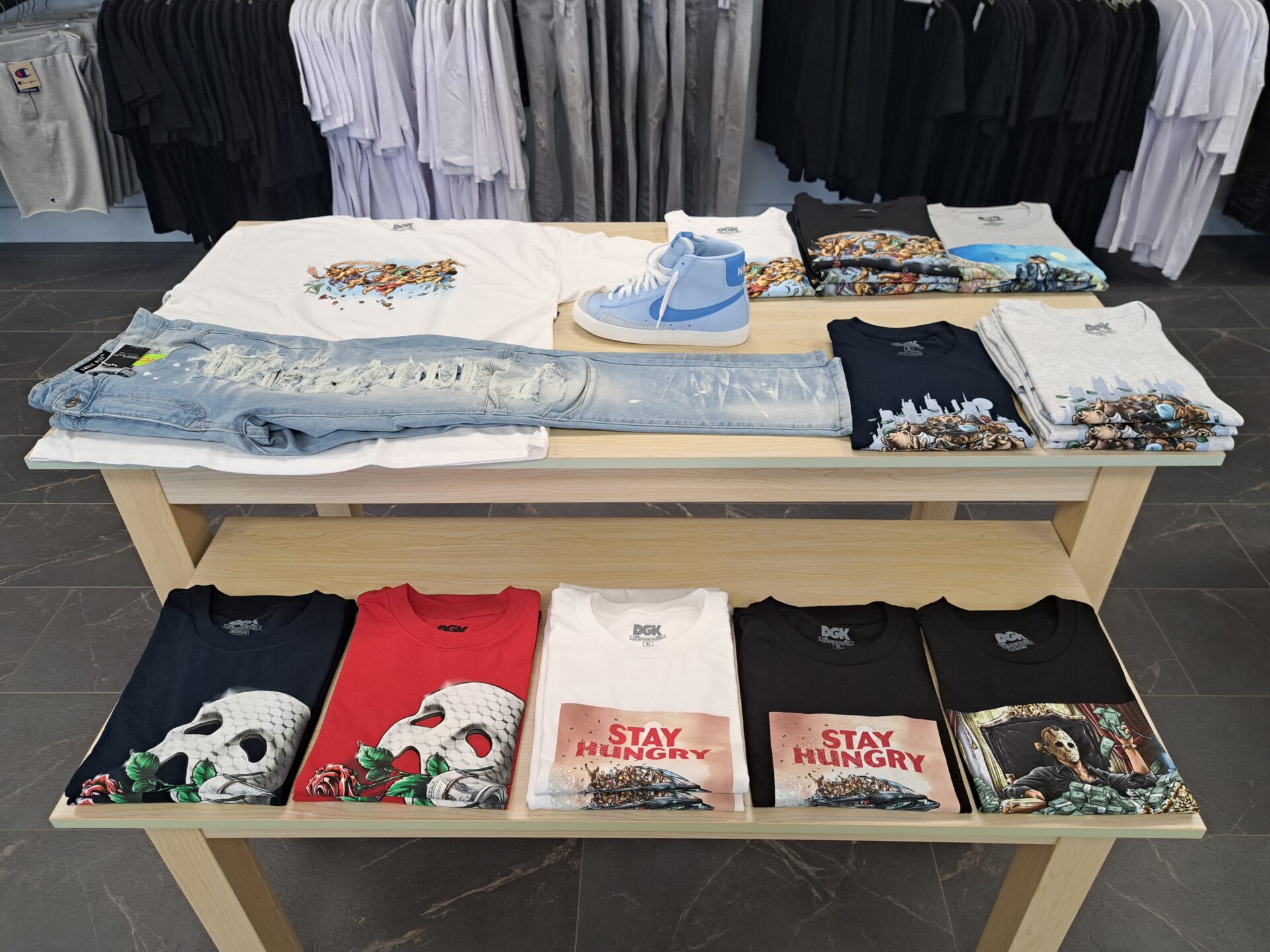 table of t-sharts showcase